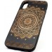 Husa vintage din lemn acacia pentru iPhone X, pirogravura - Acacia wood vintage case for iPhone X, phyrography "Oriental Mandala"