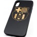 Husa vintage din lemn acacia pentru iPhone X, pirogravura - Acacia wood vintage case for iPhone X, phyrography "Logo FC Barcelona"