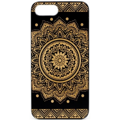 Husa vintage din lemn acacia pentru iPhone 7/8, pirogravura - Acacia wood vintage case for iPhone 7/8, phyrography &quot;Oriental mandala&quot;