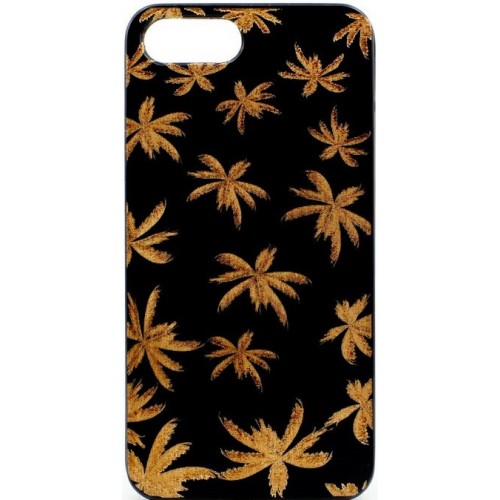 Husa minimalista din lemn acacia pentru iPhone 7/8 Plus, pirogravura - Acacia wood vintage case for iPhone 7/8 Plus, phyrography "Maria Leaves"