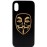 Husa vintage din lemn acacia pentru iPhone X, pirogravura - Acacia wood vintage case for iPhone X, phyrography "Anonim mask"