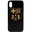 Husa vintage din lemn acacia pentru iPhone X, pirogravura - Acacia wood vintage case for iPhone X, phyrography "Logo FC Barcelona"