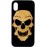 Husa vintage din lemn acacia pentru iPhone X, pirogravura - Acacia wood vintage case for iPhone X, phyrography "Tribal Skull"