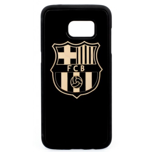 Husa VINTAGE din lemn acacia pentru Samsung Galaxy S7, pirogravura - Acacia wood vintage case for Samsung Galaxy S7, phyrography "Logo FC Barcelona"