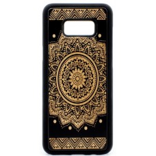 Husa suvenir din lemn acacia pentru Samsung Galaxy S8, pirogravura - Acacia wood vintage case for Samsung Galaxy S8, phyrography "Oriental Mandala"