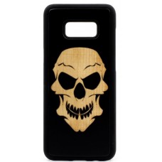 Husa suvenir din lemn acacia pentru Samsung Galaxy S8, pirogravura - Acacia wood vintage case for Samsung Galaxy S8, phyrography "Tribal Skull"