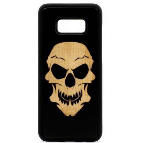 Husa suvenir din lemn acacia pentru Samsung Galaxy S8, pirogravura - Acacia wood vintage case for Samsung Galaxy S8, phyrography "Tribal Skull"