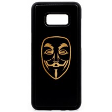 Husa vintage din lemn acacia pentru Samsung Galaxy S8 Plus, pirogravura - Acacia wood vintage case for Samsung Galaxy S8 Plus, phyrography "Anonim Mask"