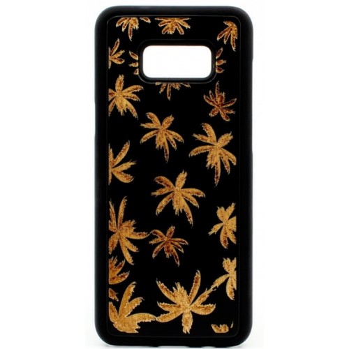 Husa vintage din lemn acacia pentru Samsung Galaxy S8 Plus, pirogravur - Acacia wood vintage case for Samsung Galaxy S8 Plus, phyrography "Maria Leaves"