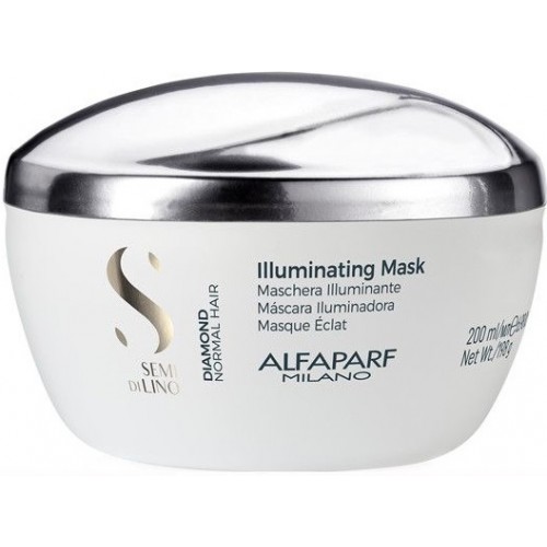 Masca tratament de stralucire pentru par normal - Illuminating Mask - Semi Di Lino - Diamond - Alfaparf - 200 ml