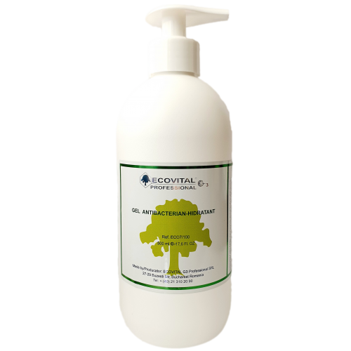 Gel dezinfectant antiviral, antibacterian, antiseptic, hidratant, non-toxic (Notificat EU) pentru maini - Ecovital G3 Professional - 500 ml